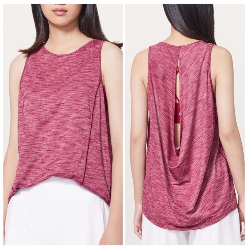 Lululemon Low Key Tank Top in Heathered Ruby Red size 4